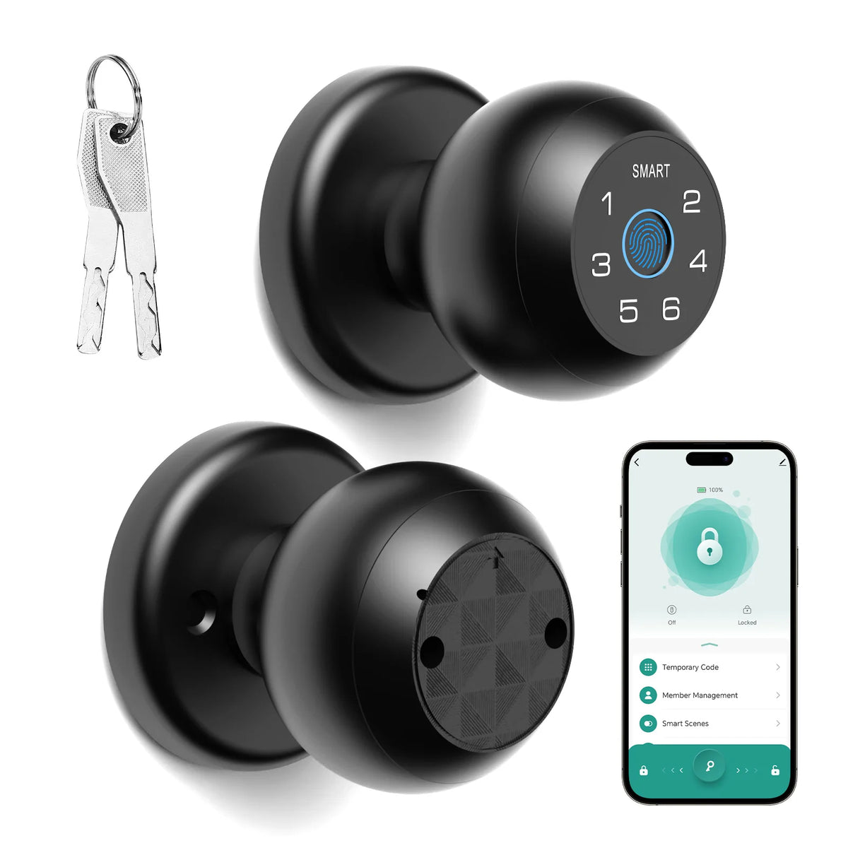 Viladepot Indoor Biometric Door Lock With Fingerprint And Bluetooth
