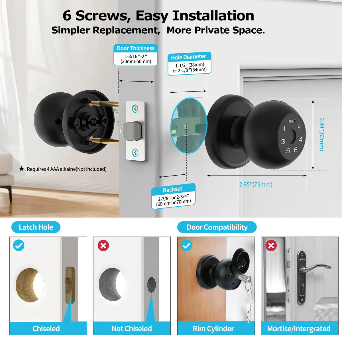 Viladepot Indoor Biometric Door Lock With Fingerprint And Bluetooth