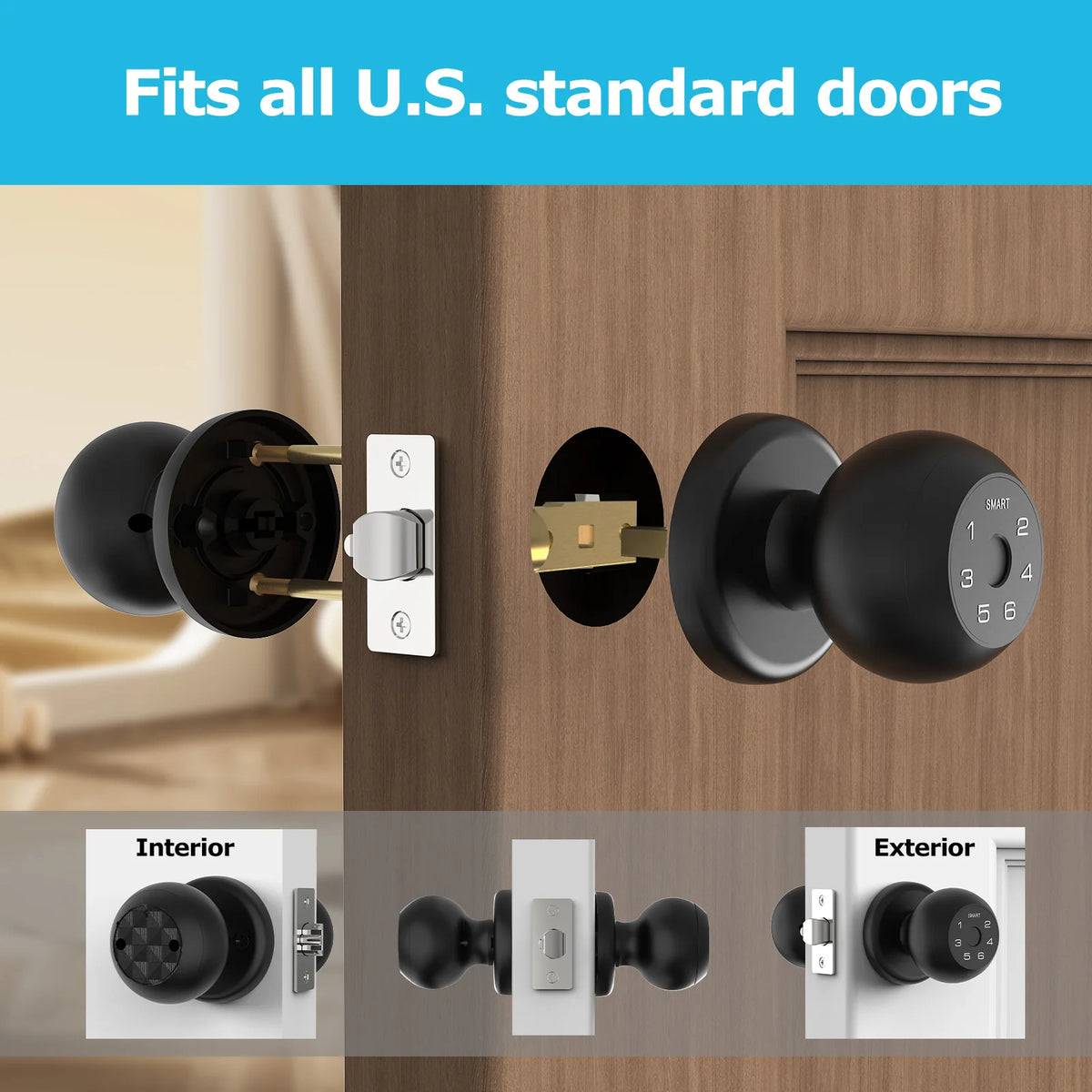 Viladepot Indoor Biometric Door Lock With Fingerprint And Bluetooth
